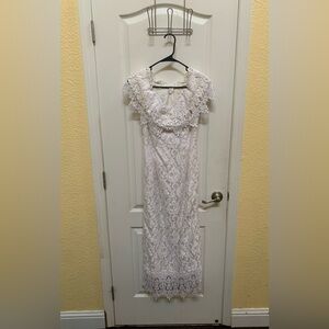 VTG Jessica McClintock Bridal Size 7/8 White Lace With Appliqué Dress
